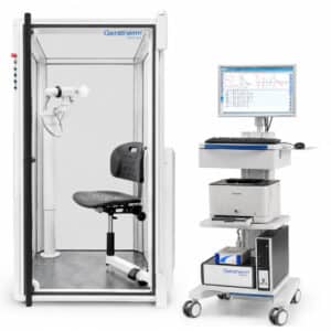 Pletismógrafo corporal Geratherm Bodystik con cabina de función pulmonar y carro informático